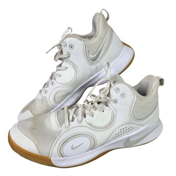 Mens Nike White & Gum Sole Fly By Mid 2 Basketball Shoes CU3503-100 Size 14 - Picture 1 of 8